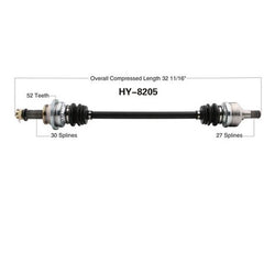 100% All New (1) Rr CV DRIVE AXLE SHAFT REAR L or R For 07-09 HYUNDAI SANTA FE