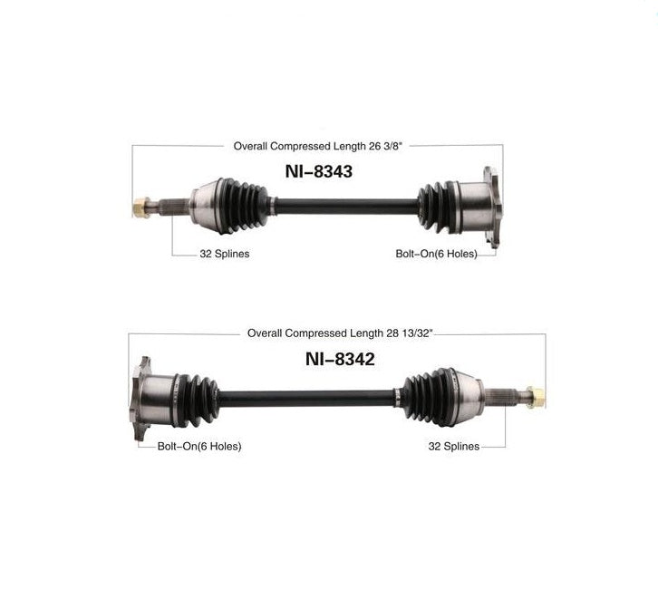 Rear Left & Right CV Axle Shaft Assembly For 2003-2008 INFINITI FX45
