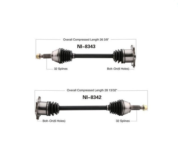 Rear Left & Right CV Axle Shaft Assembly For 2003-2008 INFINITI FX45