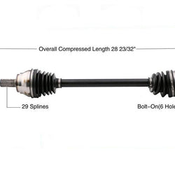 CV DRIVE AXLE SHAFT ASSEMBLY REAR DRIVER SIDE FOR 2003-2008 INFINITI FX35