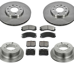 Fits 00-04 Montero Sport With Larger 12 3/8 Inch Front & Rear Brake Rotors Pads