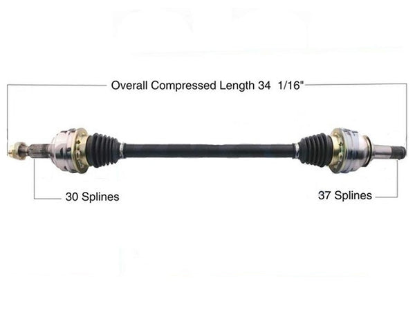 CV DRIVE AXLE SHAFT ASSEMBLY REAR LEFT OR RIGHT SIDE FOR 11-14 VW TOUAREG