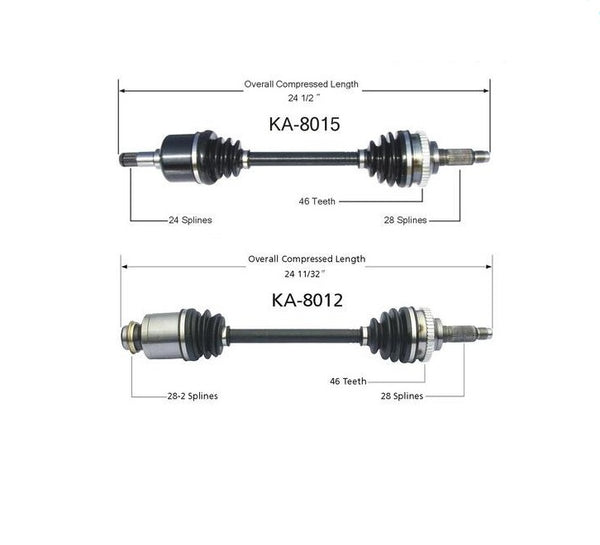 CV Axle Shaft L & R KA-8015 8012 Fits for 01-04 KIA Spectra 1.8L D/S Automatic