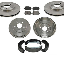 Fits For 09-11 HHR With Front Disc Rotors & 5 Lug Drums W Ceramic Pads Shoes