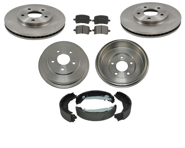 Fits For 09-11 HHR With Front Disc Rotors & 5 Lug Drums W Ceramic Pads Shoes