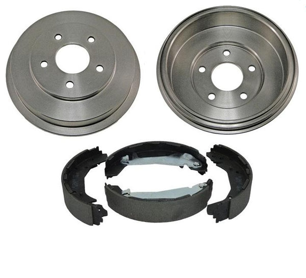 Fits For 09-11 HHR 09-10 Cobalt 09-10 G5 (2) Brake Drums 5 Lug Shoes 3Pc Kit