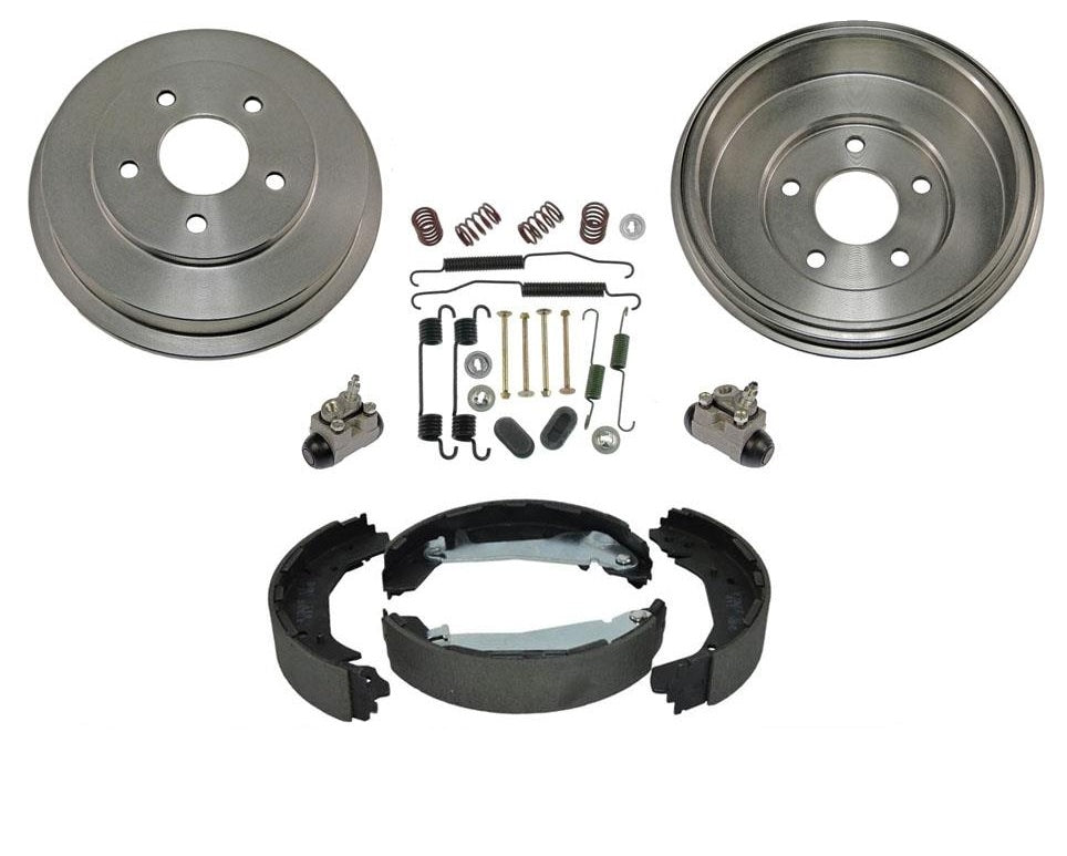 Se adapta a 09-11 HHR 09-10 Cobalt 09-10 G5 (2) Tambores de freno, 5 zapatas de lengüeta, kit de 6 piezas