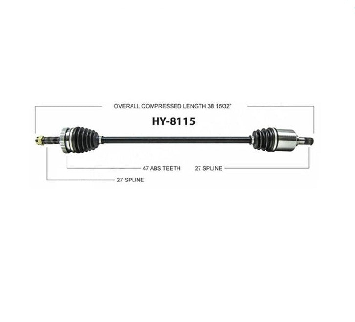 Passenger Side CV Axle Shaft- SurTrack HY-8115 for Hyundai Sonata 09-10