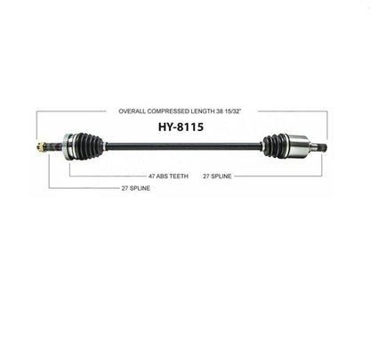 Passenger Side CV Axle Shaft- SurTrack HY-8115 for Hyundai Sonata 09-10
