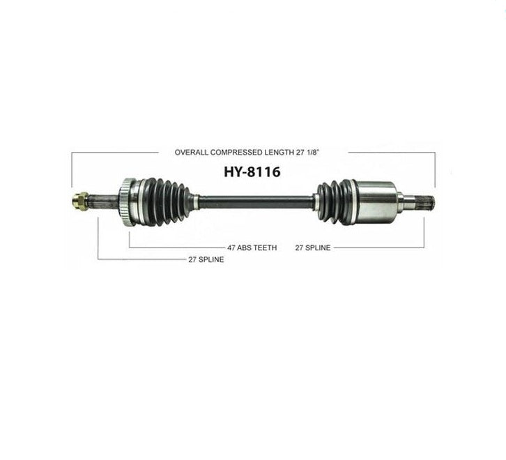 CV Axle Shaft- SurTrack HY-8116 fits 09-10 Hyundai Sonata Drivers Side