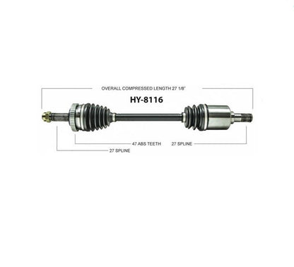 CV Axle Shaft- SurTrack HY-8116 fits 09-10 Hyundai Sonata Drivers Side