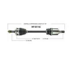 CV Axle Shaft-New SurTrack HY-8116 fits 09-10 Hyundai Sonata Drivers Side