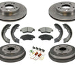 Front Rotors Rear Drums Brake Pads Shoes Spring Kit for Honda Hybrid 1.3L 06-08