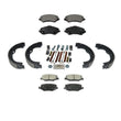 Fits 07-14 Wrangler Frt & Rr Ceramic Pads,Parking Brake Shoes & Springs 4Pc Kit