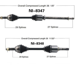 Fits For 08-13 AWD 4x4 Rogue Front D & P Side New CV Axle REF# 40738065 Ni2642