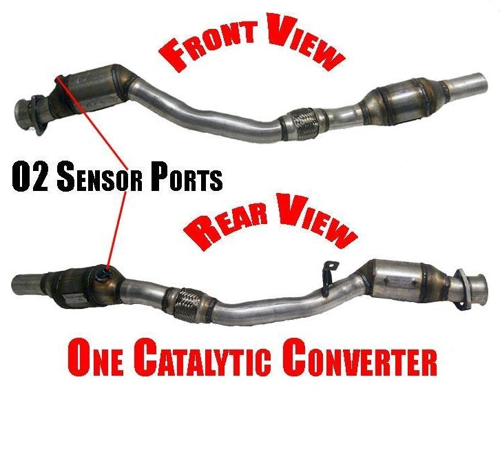 Fits 04-09 S4 Automatic Trans 4.2L D/S Eng Pipe With Dual Catalytic Converters