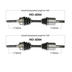 2 ) CV Axle Shaft-New Front & Left or Right HO-8264 Fits 96-99 SLX 95-02 Trooper