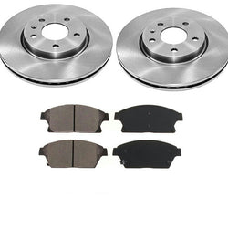 Front Brake Disc Rotor Rotors Ceramic Brake Pads Set For 12-16 Verano 11-15 VOLT
