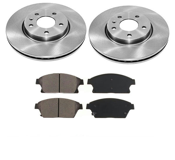 Front Brake Disc Rotor Rotors Ceramic Brake Pads Set For 12-16 Verano 11-15 VOLT
