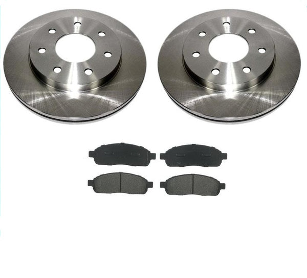 Fits for 7 Lug 4x4 F150 Heavy Duty Payload 2 54110 Frt Brake Disc Rotors & Pads