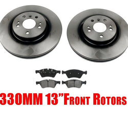 Rotor de freno de disco delantero (2) 34298 SCD1123 Pastillas 330MM Tamaño de rotor de 13 pulgadas solamente