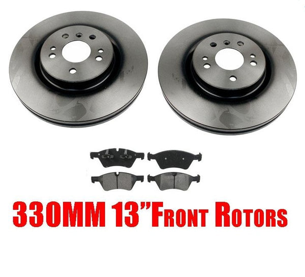 Rotor de freno de disco delantero (2) 34298 SCD1123 Pastillas 330MM Tamaño de rotor de 13 pulgadas solamente