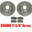 Fits For 11-17 Regal With Front 296MM 11 5/8" Disc Brake Rotor Ceramic Pads