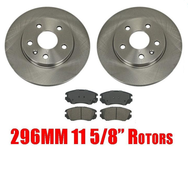 Fits For 11-17 Regal With Front 296MM 11 5/8" Disc Brake Rotor Ceramic Pads