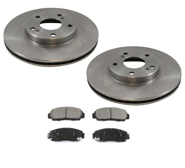 Nuevo juego de pastillas de freno delanteras y rotores para Acura CSX 2006-07 (excepto tipo S)