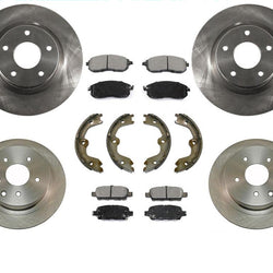 Rotores de freno y pastillas de cerámica para Nissan Altima F & R 07-12 31464 31312 7 piezas