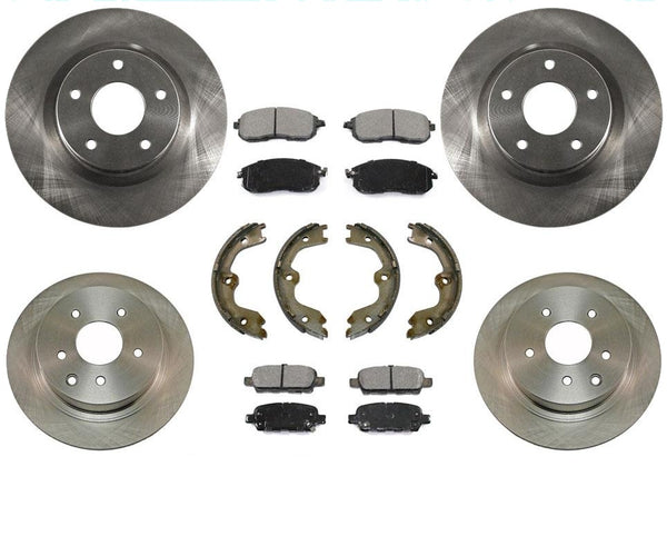 Rotores de freno y pastillas de cerámica para Nissan Altima F &amp; R 07-12 31464 31312 7 piezas