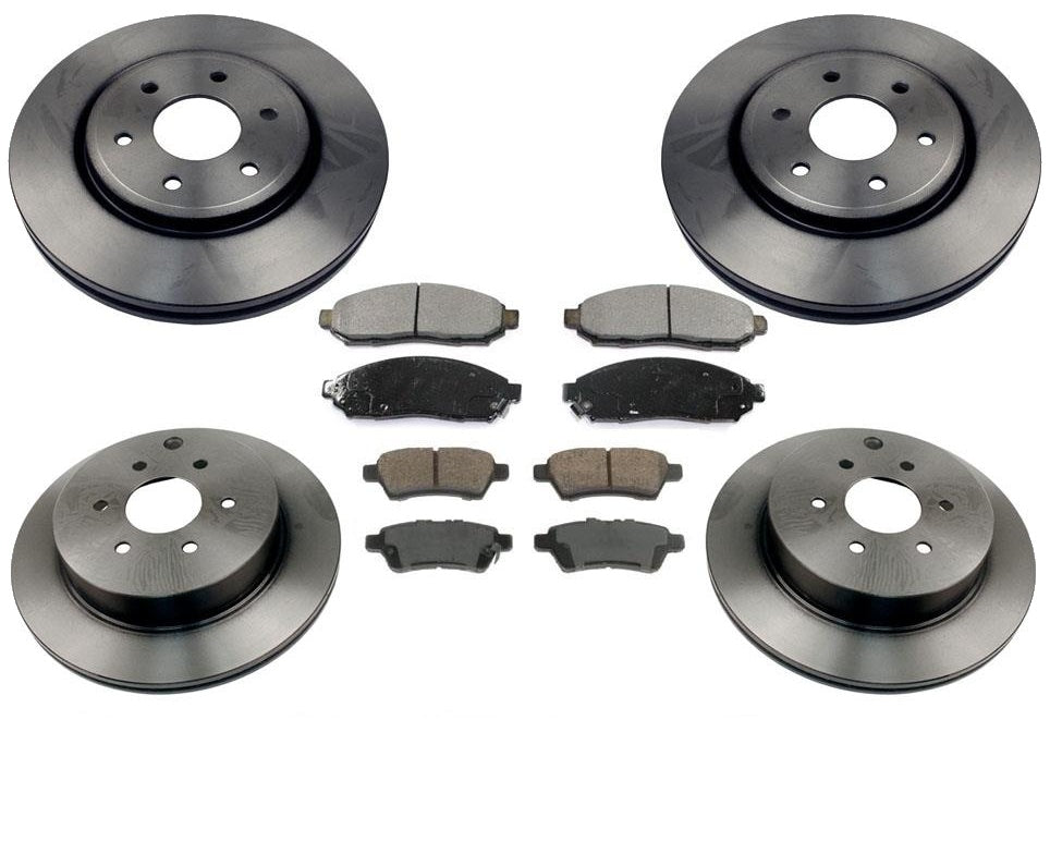 Rotores de freno delantero y trasero y pastillas de cerámica para Nissan Pathfinder 4.0L 2005-2012
