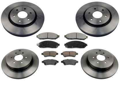 Rotores de freno delantero y trasero y pastillas de cerámica para Nissan Pathfinder 4.0L 2005-2012