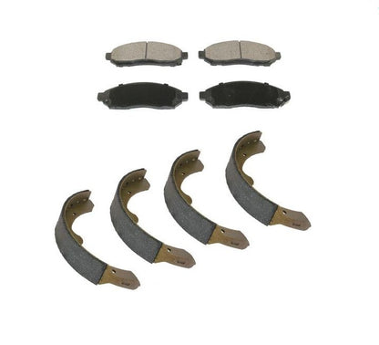 Front Ceramic Pads With Rear Organic Brake Shoes Fits 2013-2021 Nissan NV200