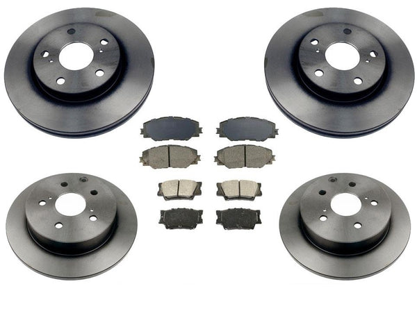 For 06-08 Rav4 With 3 Rd Row Seat Frt & Rr Brake 296mm Rotors & Ceramic Pads