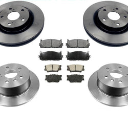 Fits 12-16 Camry 13-15 Avalon Frt & Rear Brake Rotors & CERAMIC Pads