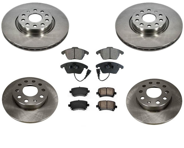 Fit For 06-09 A3 A3Q 2.0L F & R Disc Brake Rotors & Ceramic Pads No TDI No 3.2L