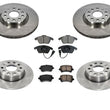 Fit For 10-13 A3 A3Q 2.0L F & R Disc Brake Rotors & Ceramic Pads No TDI No 3.2L
