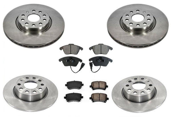 Fit For 10-13 A3 A3Q 2.0L F & R Disc Brake Rotors & Ceramic Pads No TDI No 3.2L