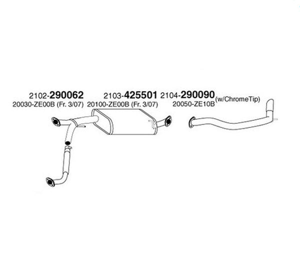 Fits for Pro Date 03/07 to 15 Armada 5.6L Muffler Pipe Exhaust System Chrome Tip