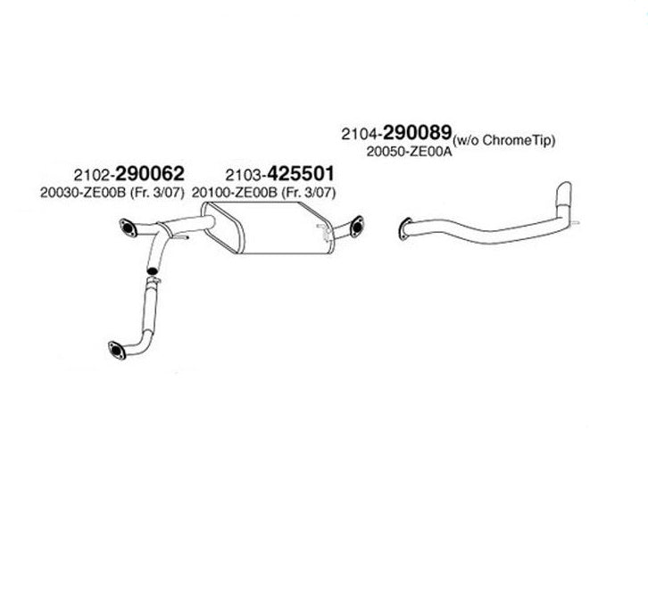 Fits for Pro Date 03/07 to 15 Armada 5.6L Muffler Pipe Exhaust System Plain Tip
