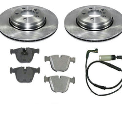 Rotores de disco de freno trasero y sensor de desgaste de pastillas cerámicas para BMW 535i 545i 550i 650i