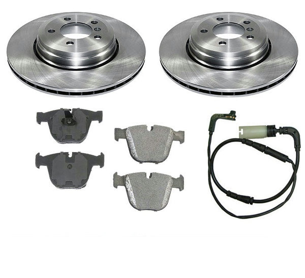 Rotores de disco de freno trasero y sensor de desgaste de pastillas cerámicas para BMW 535i 545i 550i 650i