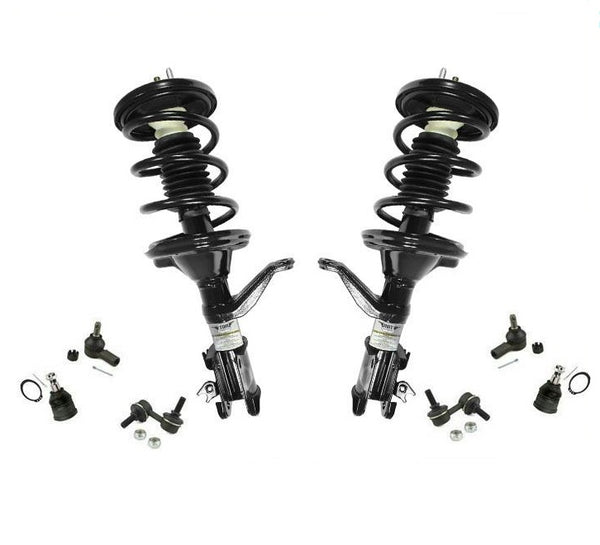 (2) Frt Complete Shock Spring Struts Ball Joints Tie Rods For 03-11 Element 8Pc