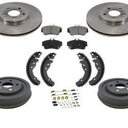 01-04 PT Cruiser No ABS No Turbo Disc Brake Rotors Ceramic Pads Drums Shoes Spg