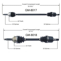 Axles FIt Chev Metro 98-01 Metro 95-97 & Suzuki Swift 95-01 A/T ONlY 1.3L