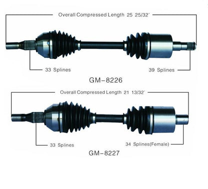 Eje CV, nuevo Ft Lft &amp; Rgt 8227 8226 para 05-08 GXP 06-09 Impala Police 5.3L 