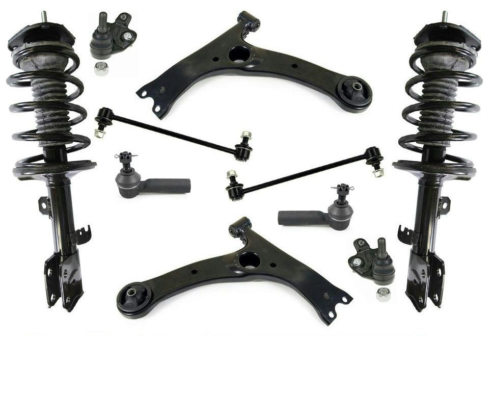 Fits For 09-13 Matrix S Front Wheel Dr 2.4 Shock Spring Struts Control Arms 10Pc