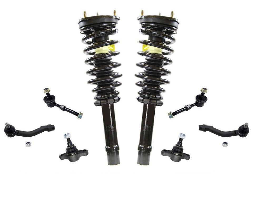 2 Frt Strut Complete Coil Spring Struts 2 Tie Rods 2 Sway Bar Ball Joints 8Pc Kt