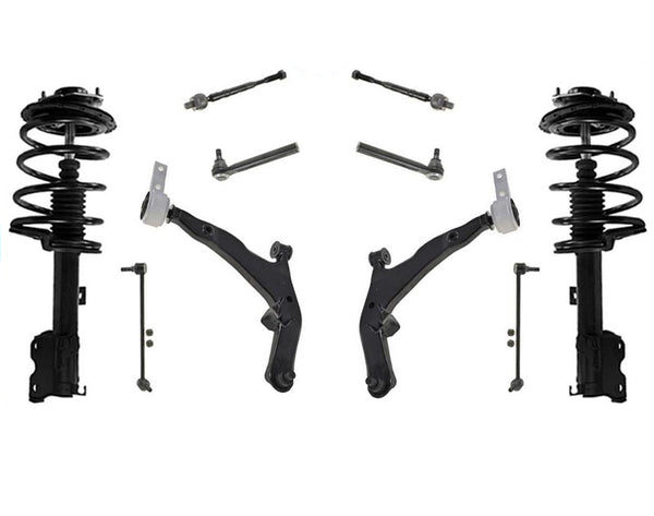 2003-2004 Murano puntales delanteros completos y kit de chasis de 8 piezas brazos inferiores delanteros